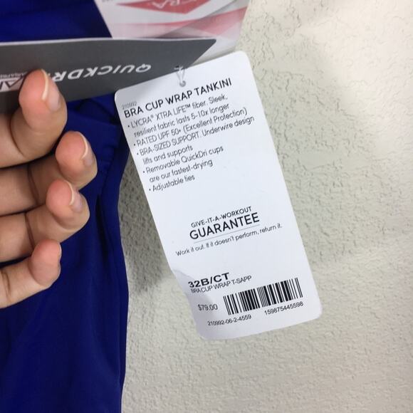 NWT Athleta bra cup wrap tankini swimsuit top - Picture 6 of 6